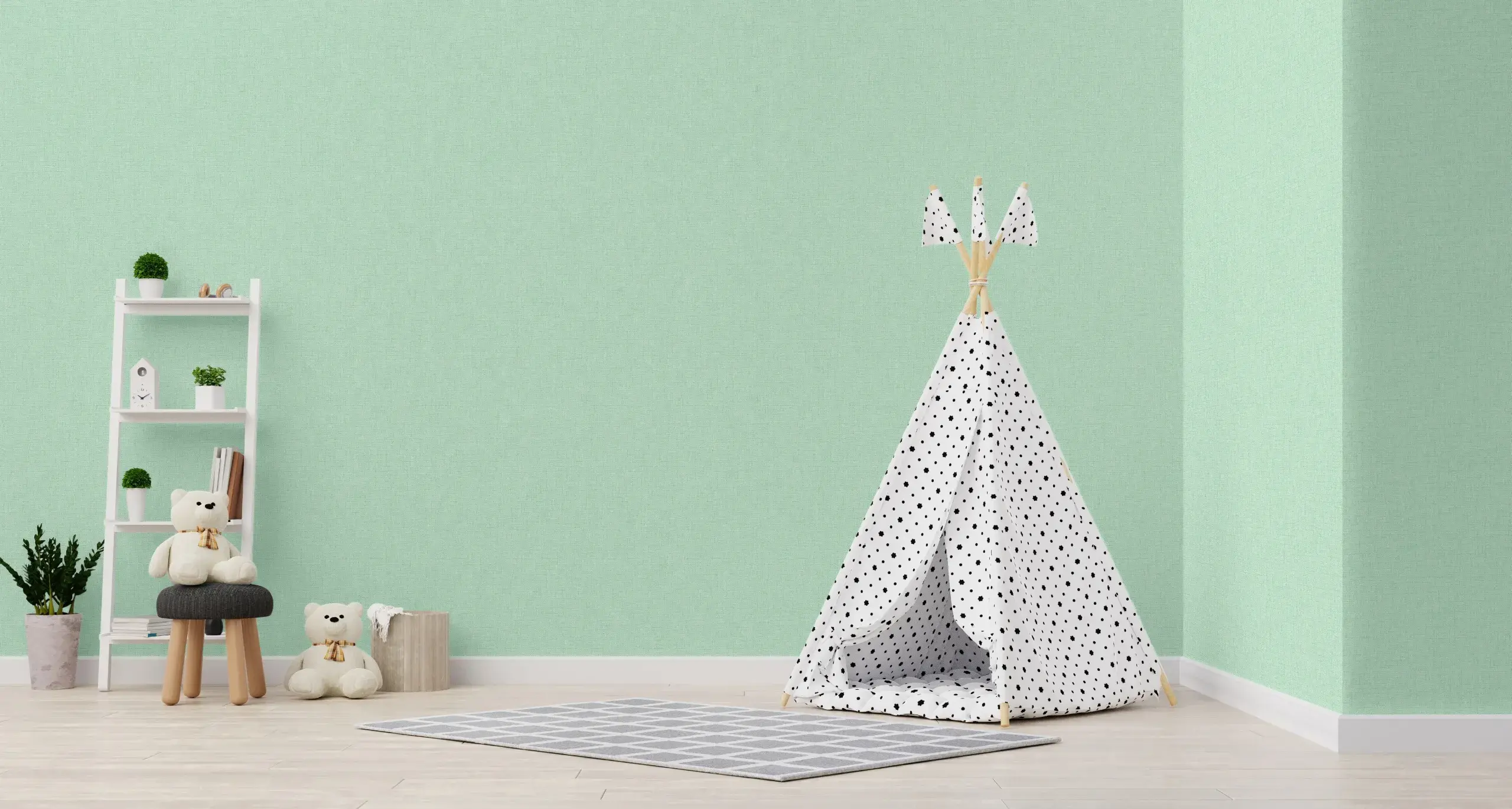 Green Embossed Wallpaper – Washable Durability (8943-1)